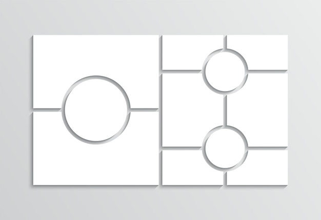 Plik wektorowy układ kolażu zdjęć szablon tablicy nastrojów tło tablicy nastroju mozaika ramka na zdjęcia siatka notatniku
