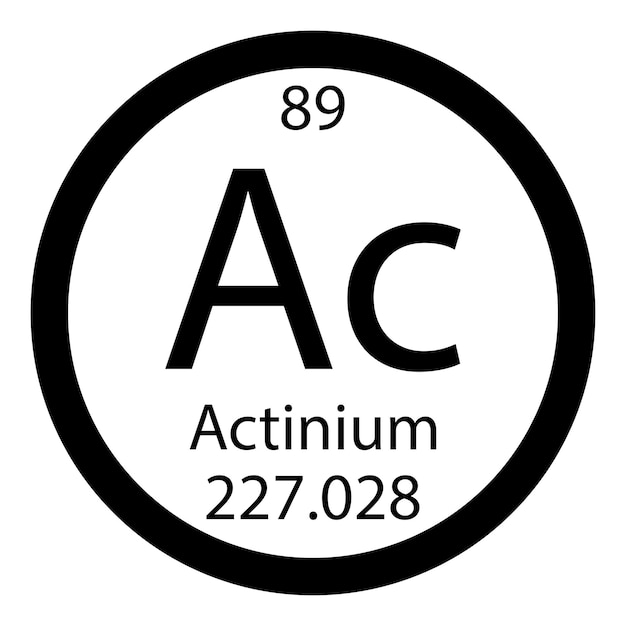Układ Okresowy Pierwiastków Symbol Chemiczny Aktynu Cząsteczka Chemia Wektor Ikona Atomu