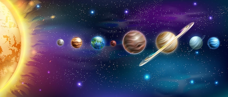 Układ Słoneczny planeta tło wektor słońce galaktyka astrologia infografika plakat Ziemia Jowisz