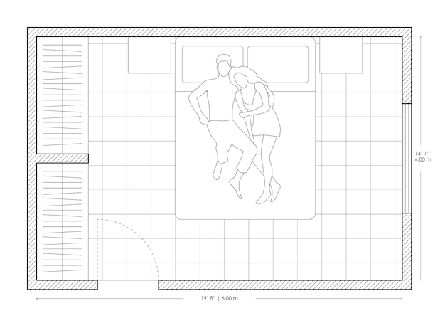 Plik wektorowy układ sypialni