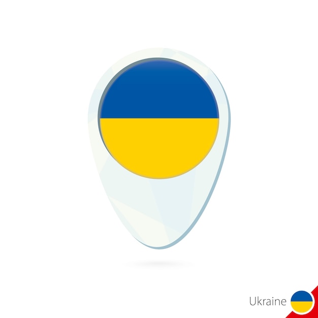 Ukraina Flaga Lokalizacja Mapa Pin Ikona Na Białym Tle