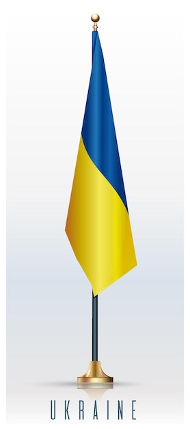 Ukraińska Flaga Na Metalowym Maszcie Wektor Ikona