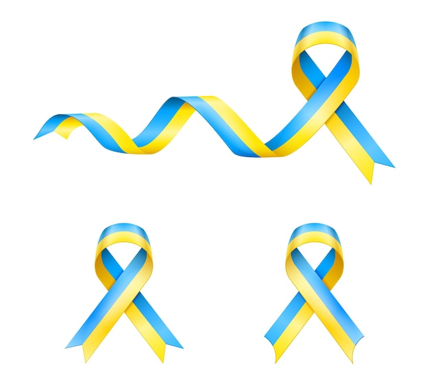Ukraińska wstążka w żółto-niebieskich kolorach zgodnie z kolorem flagi ilustracji wektorowych ukrainy