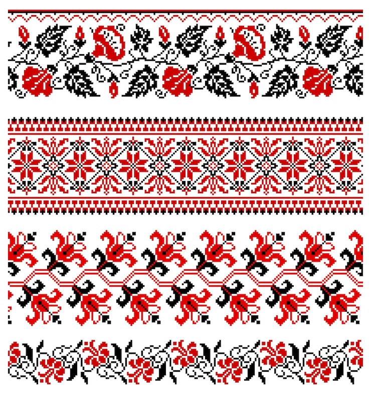 Wektor ukraiński ornament haftu