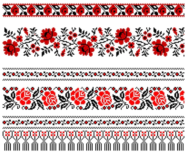 Plik wektorowy ukraiński ornament haftu