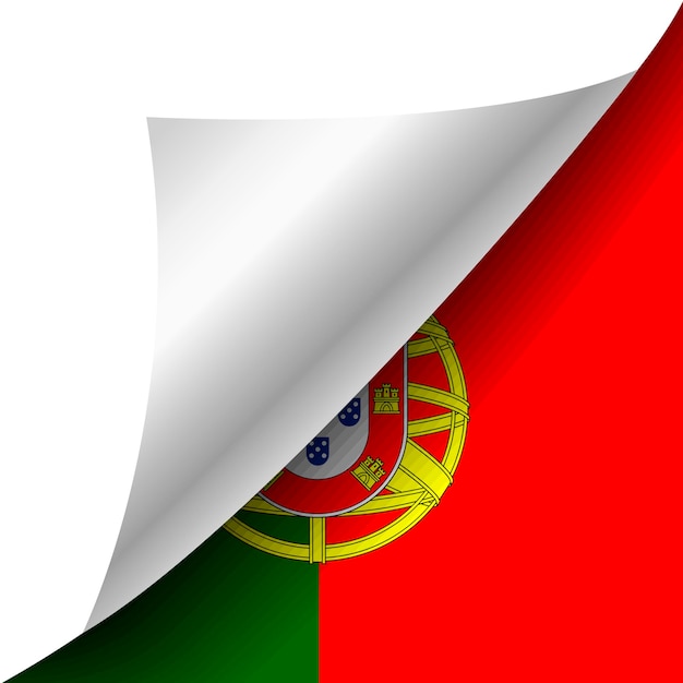 Ukryta Flaga Portugalii Z Zawiniętym Rogiem