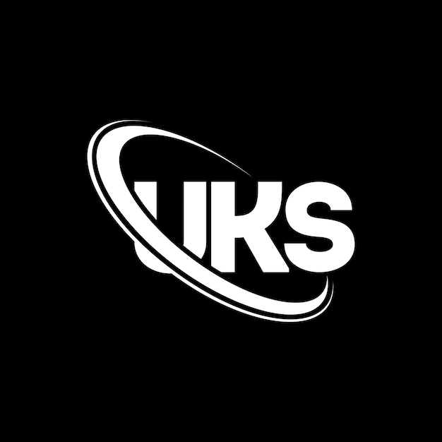 UKS logo UKS litera UKS logo inicjały UKS logo powiązane z okręgiem i dużymi literami monogram logo UKS typografia dla biznesu technologicznego i marki nieruchomości