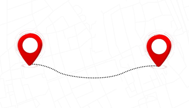 Ulica Miasta Mapa A B Odległość śladu Mapa Lokalizacja Ilustracja Wektorowa