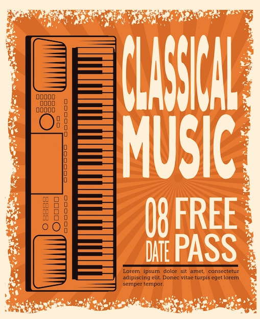 Plik wektorowy ulotka festiwalu muzyki klasycznej