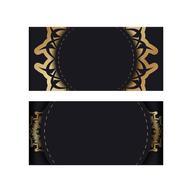 Plik wektorowy ulotka gratulacyjna w kolorze czarnym z luksusowym złotym zdobieniem przygotowana do typografii.