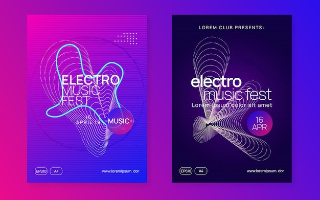 Ulotka Neonowego Dj-a Elektroniczna Muzyka Taneczna Wydarzenie Z Dźwiękiem Elektronicznym Plakat Klubu Fest Impreza Techno Trance