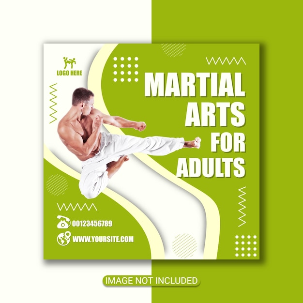 Plik wektorowy ulotka treningowa karate i pakiet ulotek o sztukach walki wektor premium