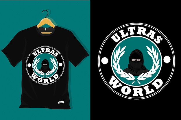 Plik wektorowy ultras world retro vintage t shirt design