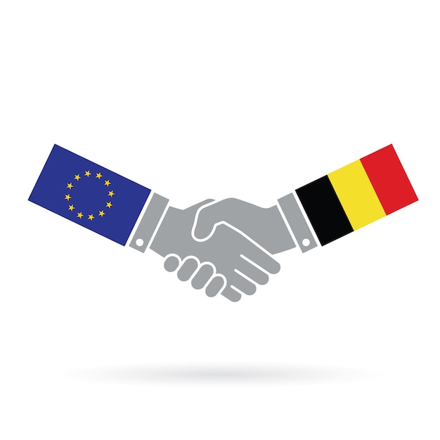 Umowa Biznesowa Uścisk Dłoni Między Unią Europejską A Belgią