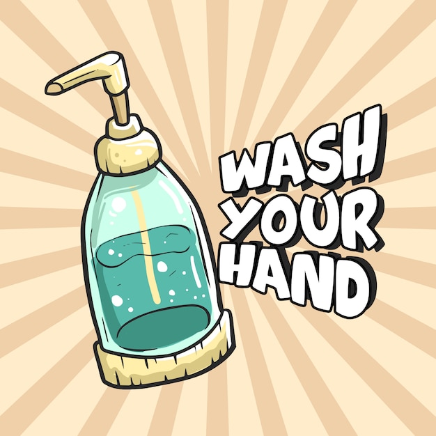 Umyj swoją ilustrację dłoni Premium