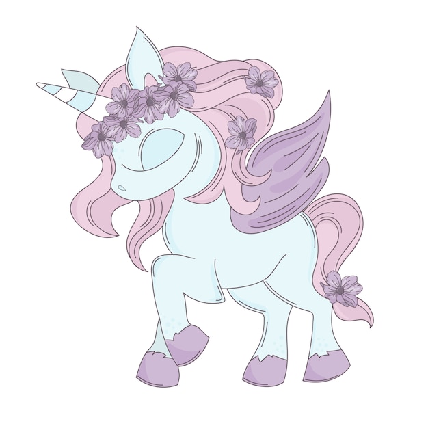 Unicorn Fairy Tale Romantic Cartoon Animal