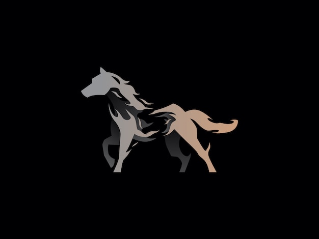Plik wektorowy unikalne nowoczesne logo konia. prosty