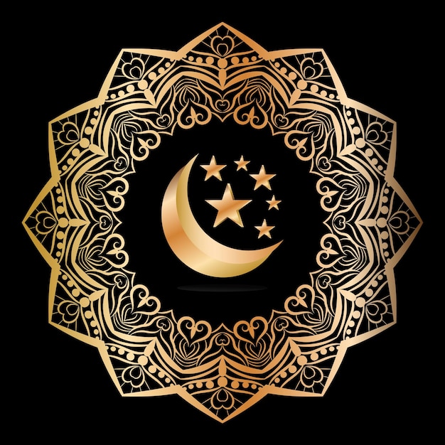 Plik wektorowy unikalny projekt islamskiej luksusowej mandali
