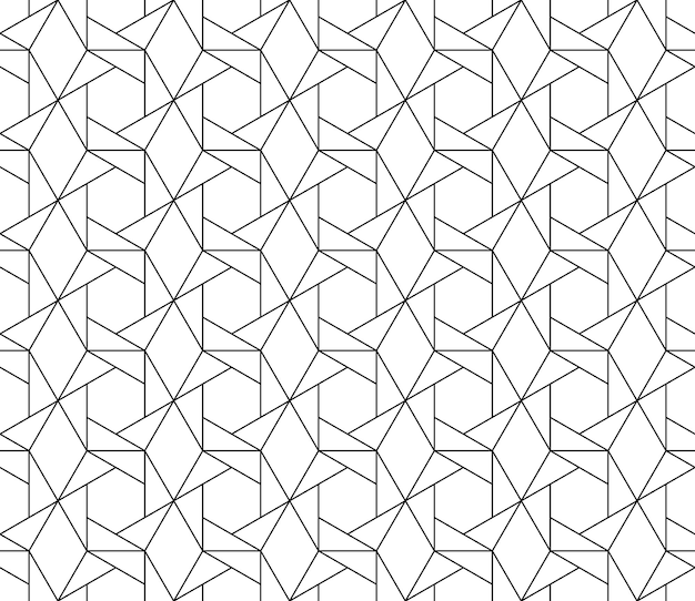 Uniwersalny, wysokiej jakości bezszwowy wzór geometryczny z edytowalną wagą obrysu, maską przycinającą. Streszczenie czarno-białe tło wektor w stylu klasycznym