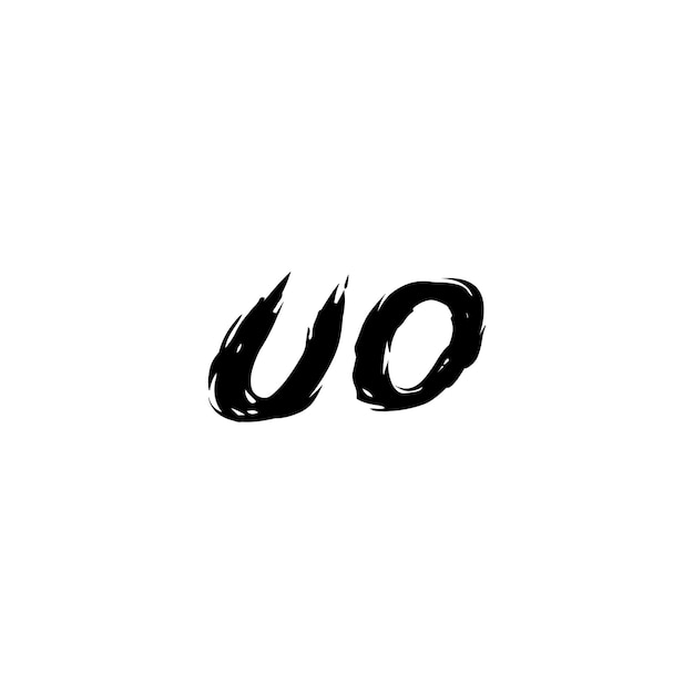 Plik wektorowy uo monogram logo projekt litery tekst nazwa symbol monochromatyczny logotyp alfabet znak prosty logo