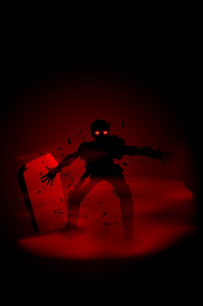 Upiorna ilustracja zombie na cmentarzu