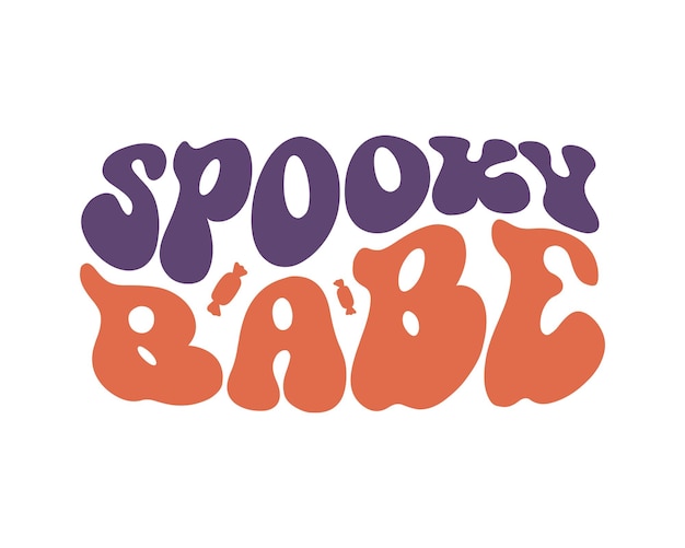 Upiorny Babe Halloween Cytat Retro Falisty Sublimacja Typografii 3d Svg Na Białym Tle