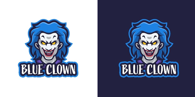 Upiorny Clown Halloween Maskotka Logo Szablon