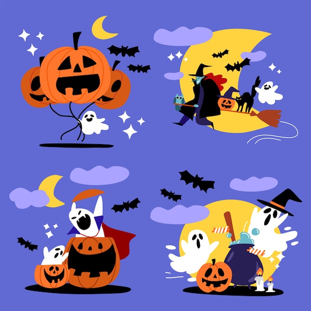 Upiorny Duch Halloween I Ilustracja Postaci Czarownicy