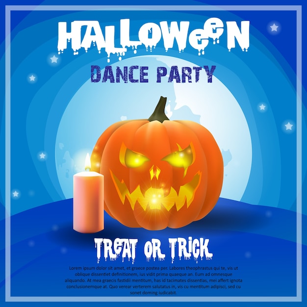 Upiorny Halloween Plakat Z Dyni