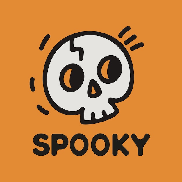 Upiorny plakat halloween w stylu doodle
