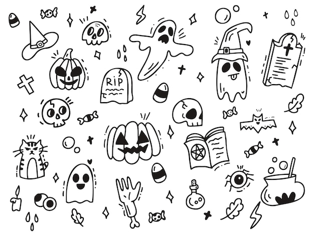 Upiorny Zestaw Doodle Halloween