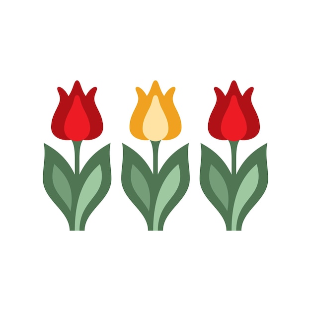Uproszczona ikona tulipanów Holandaise