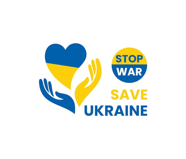 Uratuj Ukrainę I Ukraińską Flagę Stop War Concept Vector Illustration Lub Ukraina Flag Vector Des