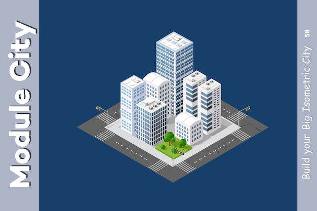 Plik wektorowy urban isometric wieżowiec