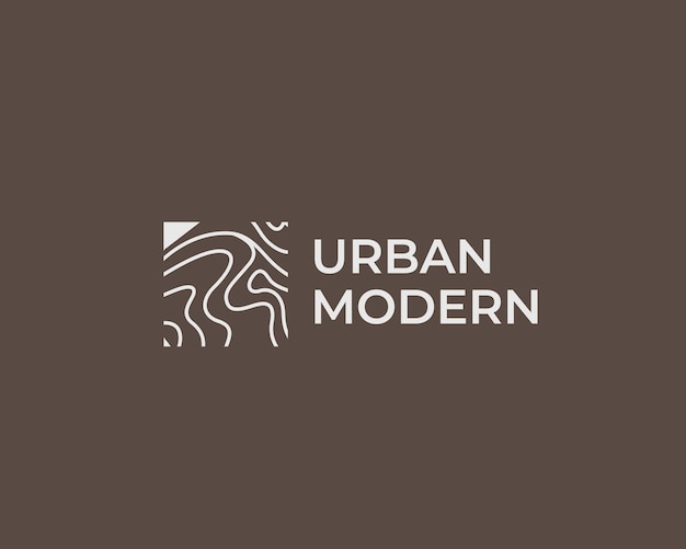 Urban Modern Line Mapa Geografia Logo