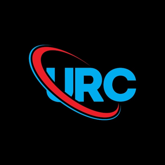 Plik wektorowy urc logo urc litera urc logo inicjały urc logo powiązane z okręgiem i dużymi literami monogram logo urc typografia dla firmy technologicznej i marki nieruchomości