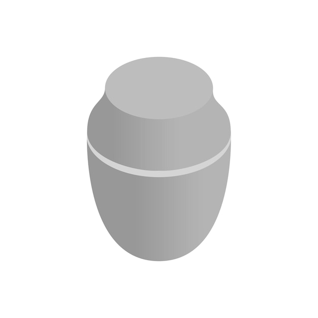Plik wektorowy urna na prochy izometryczna ikona 3d na białym tle