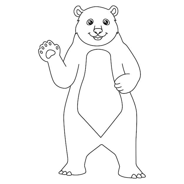 Plik wektorowy urocza i zabawna strona do kolorowania niedźwiedzia. zapewnia godziny kolorowania dla dzieci. ta strona jest bardzo łatwa do pokolorowania. odpowiedni dla małych dzieci i małych dzieci.