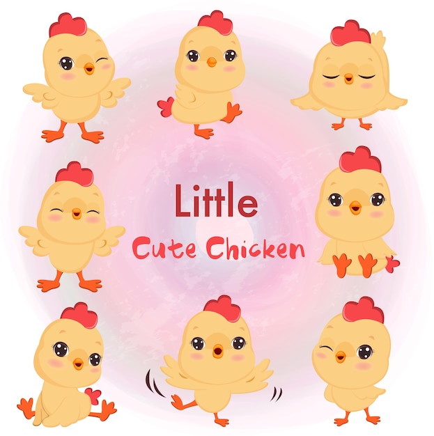 Urocza Mała Kurczak Ilustracja