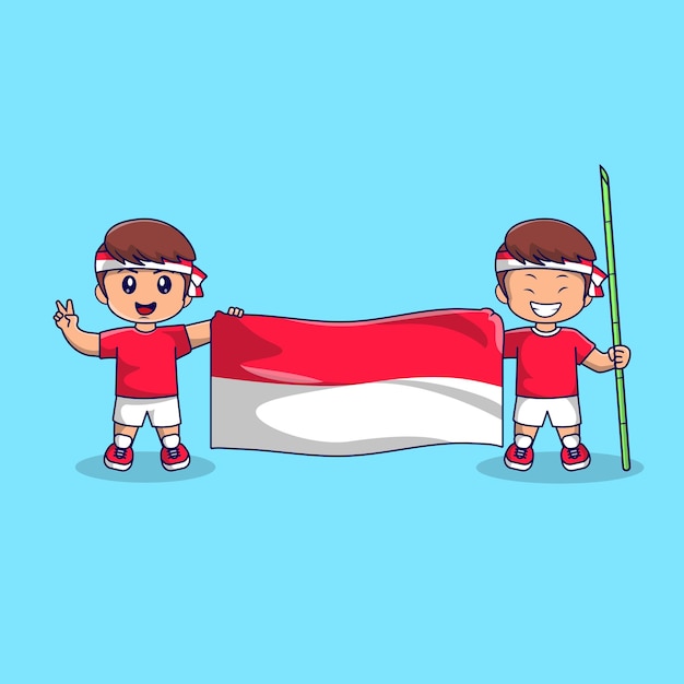 Urocza maskotka Dzień Niepodległości Indonezji 17 sierpnia
