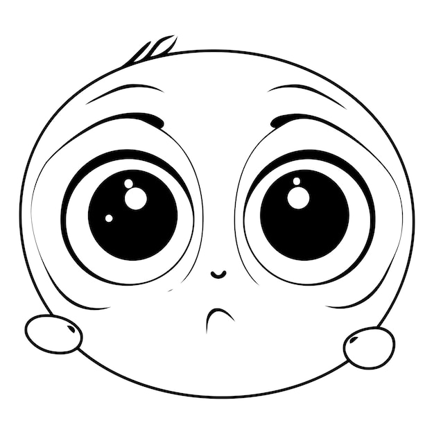 Plik wektorowy urocza twarz dziecka ilustracja wektorowa projekt graficzny w czarno-białym