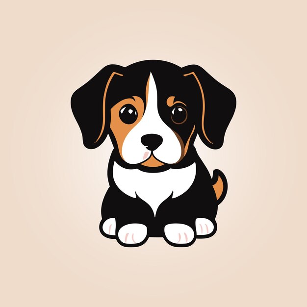 Plik wektorowy uroczy szczeniak kawaii beagle w minimalistycznym stylu wektorowym