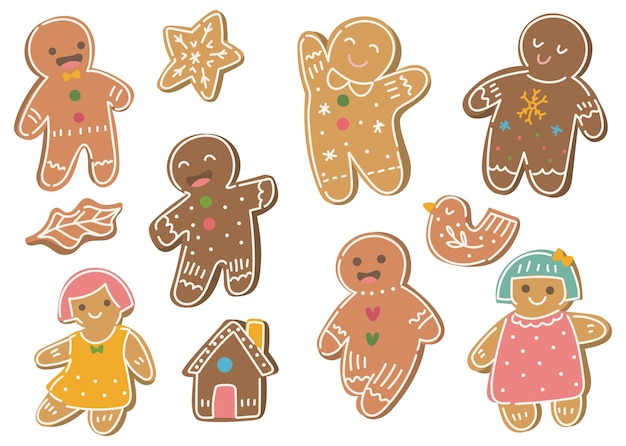 Plik wektorowy uroczystość gingerbread treat doodle ilustracja