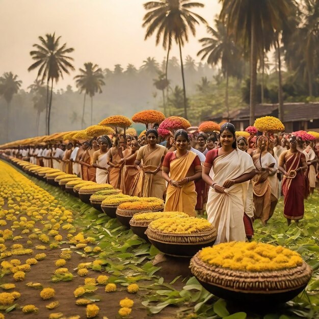 Uroczystość Onam i świetlne tło