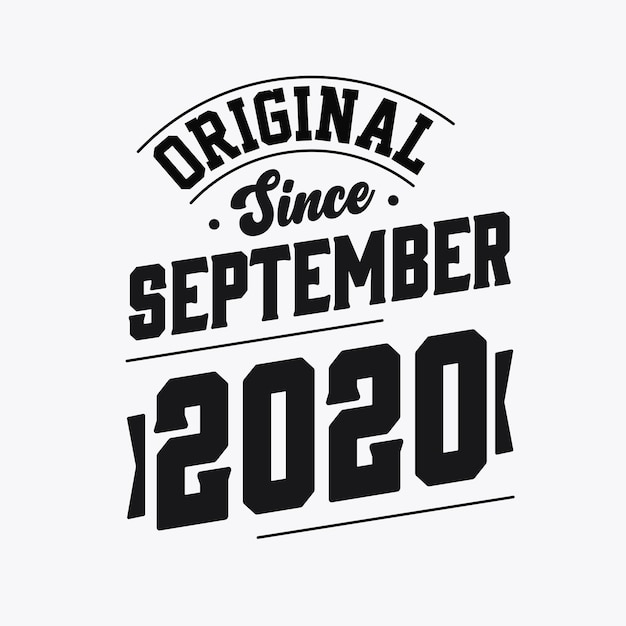 Urodzony we wrześniu 2020 r. Retro Vintage Urodziny Oryginał od września 2020 r