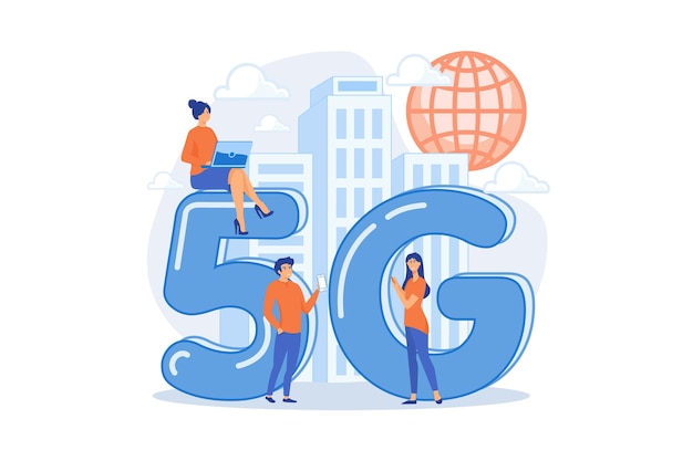 Urządzenia Mobilne Wykorzystujące Technologię 5g. Sieć 5g, łączność Nowej Generacji, Nowoczesny Telefon Komórkowy