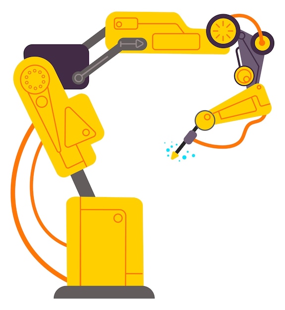 Plik wektorowy urządzenie mechaniczne dla linii montażowej fabryki hydrauliczne narzędzie elektroniczne na białym tle