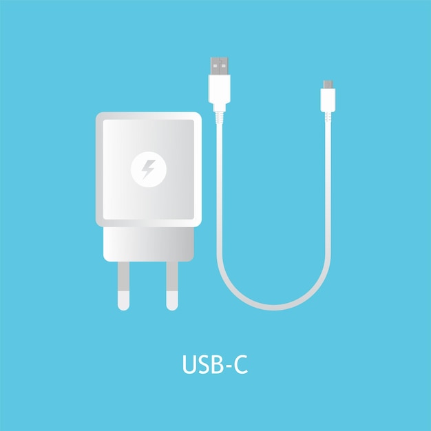 Urządzenie Usb-c Z Niebieskim Tłem.