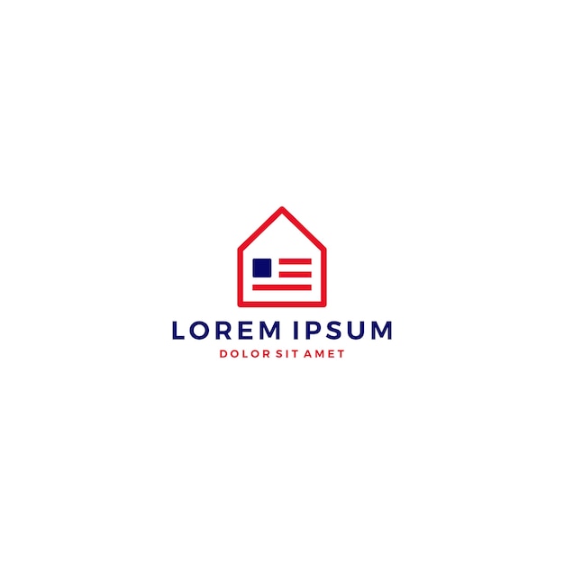 Usa Dom Logo Amerykańskiej Flagi