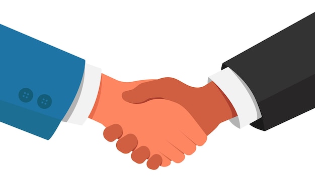 Uścisk dłoni partnerów biznesowych Uściska dłoni biznesowy Ilustracja wektorowa Projekt płaski